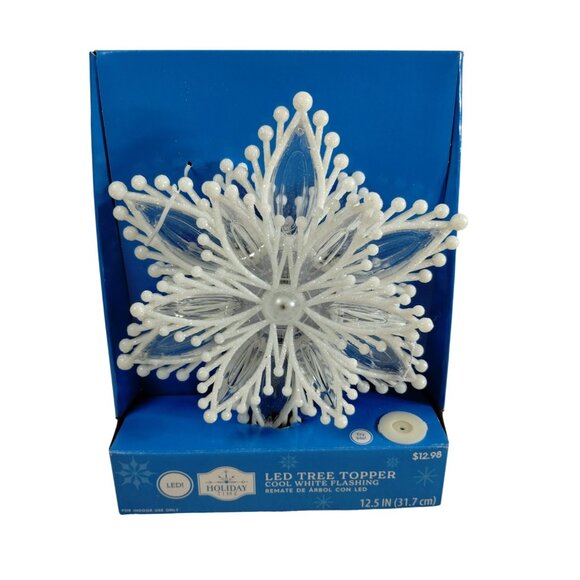 Holiday Time LED Tree Topper Cool White Flashing 12.5 In - Picture 1 of 5